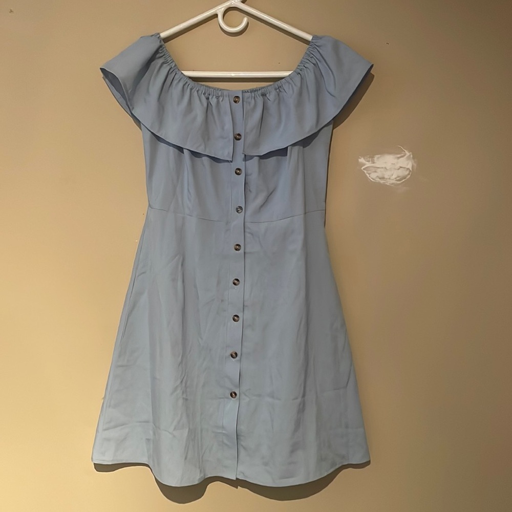 Light Blue Button Up Dress